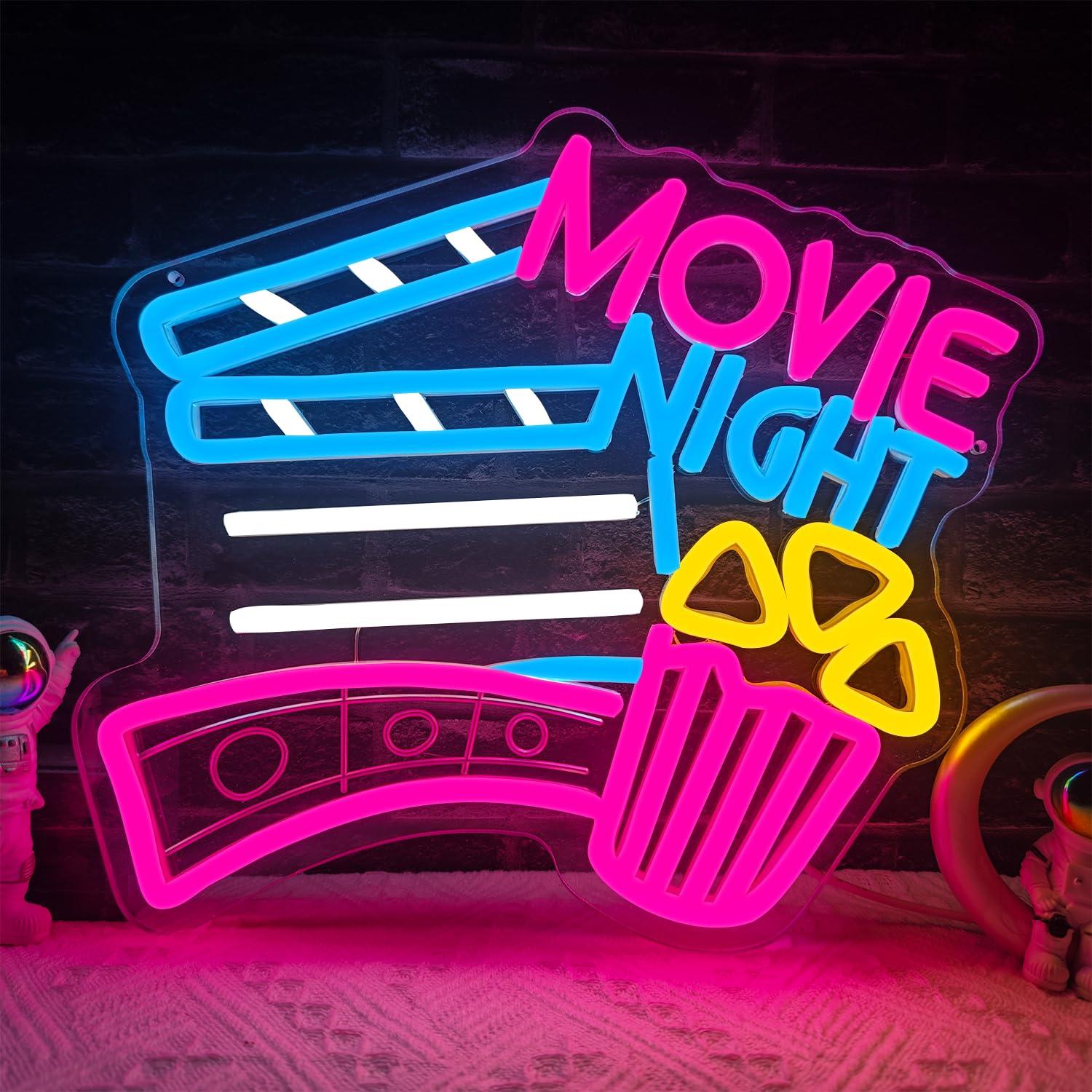 Home Cinema Wall - 영화의 밤 네온사인 USB 조광 LED
