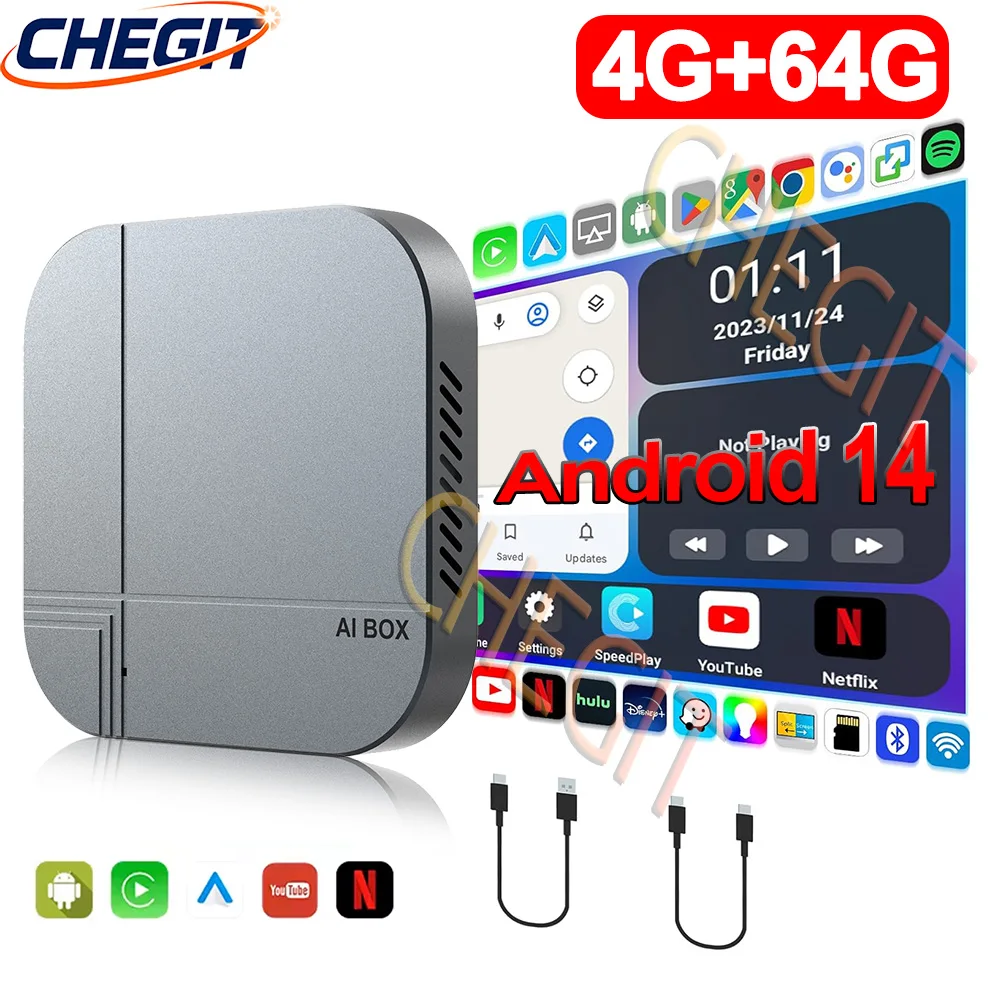 Home Cinema Youtube - 안드로이드14 스마트 AI 박스 4G+64G/2G+16G 무선