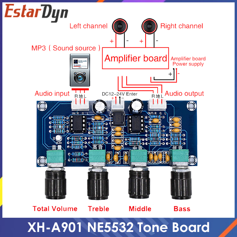Surround Sound Decoder - XH-A901 NE5532 톤 보드 프리 앰프