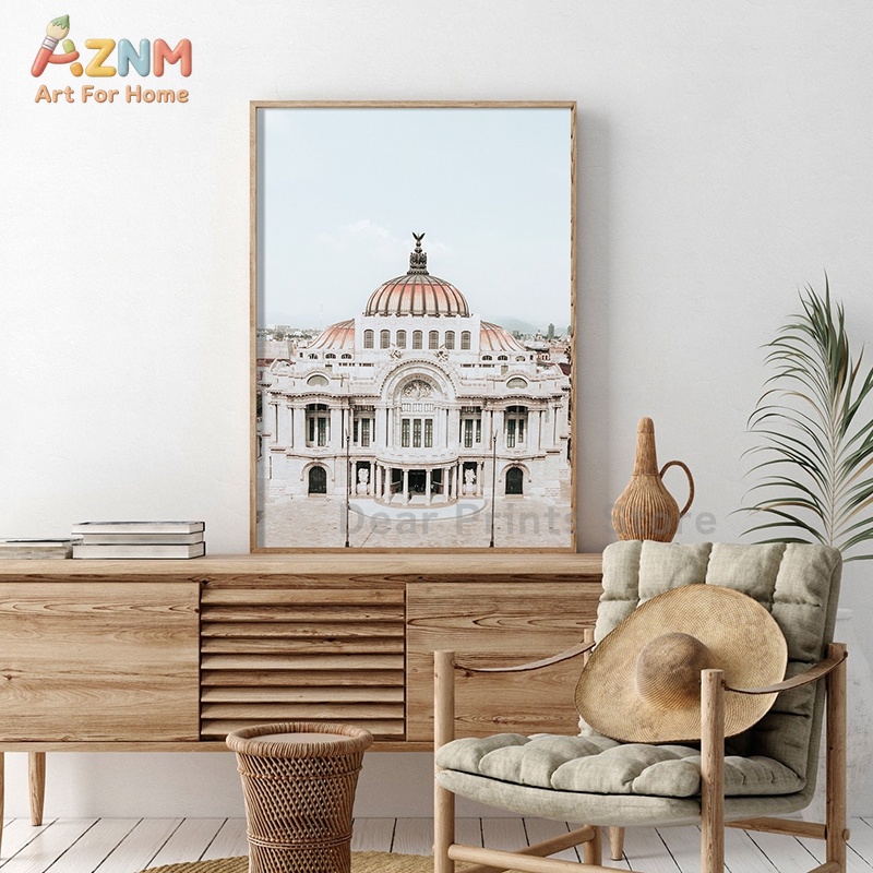 AZNM 보헤미안 멕시코 시티 풍경 캔버스 벽 예술 중 - Home Cinema Wall 리뷰 및 가격