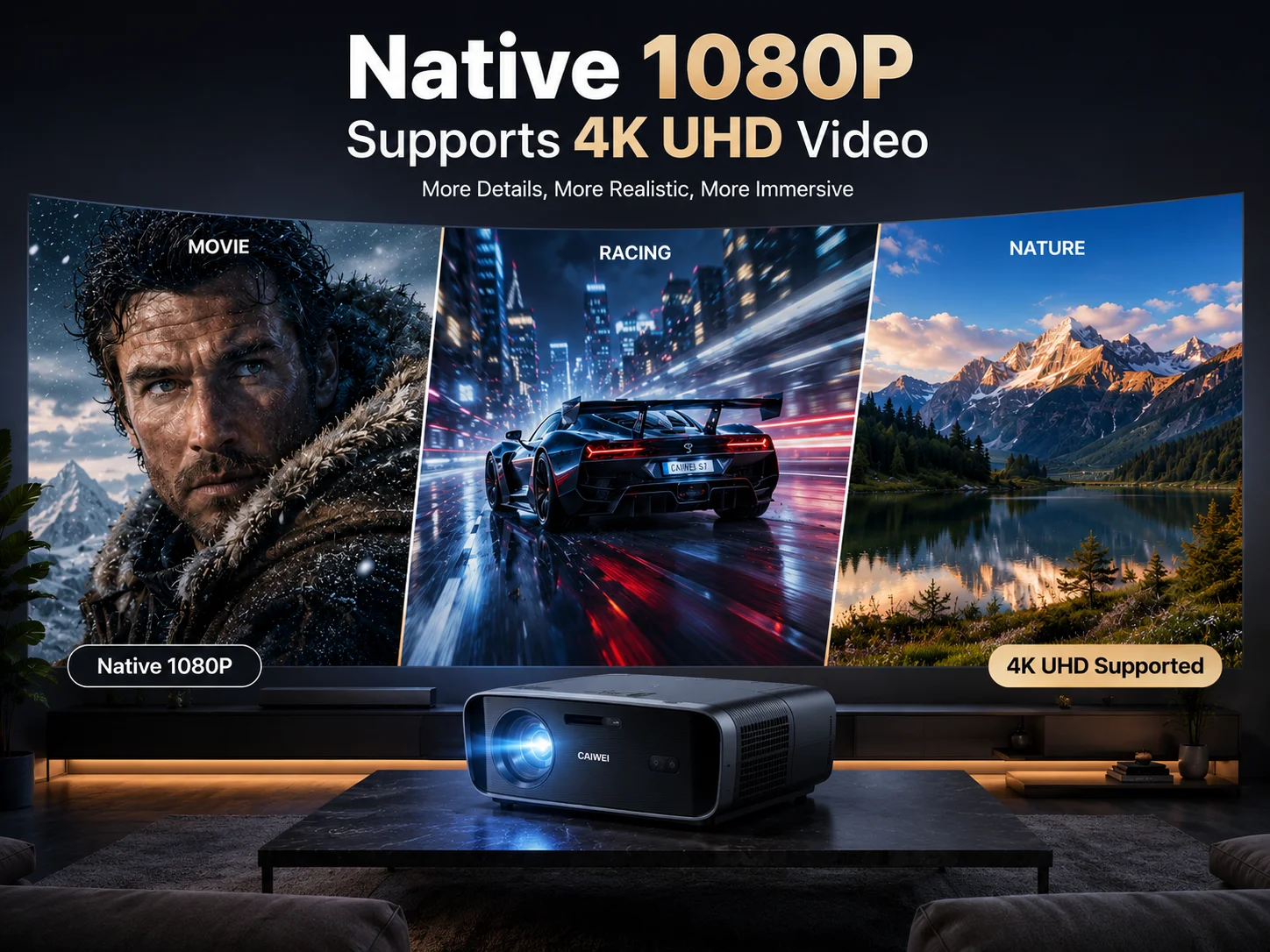 4000ANSI 4K S7 주간용 프로젝터 울트라 HD - Home Cinema Experience 리뷰 및 가격