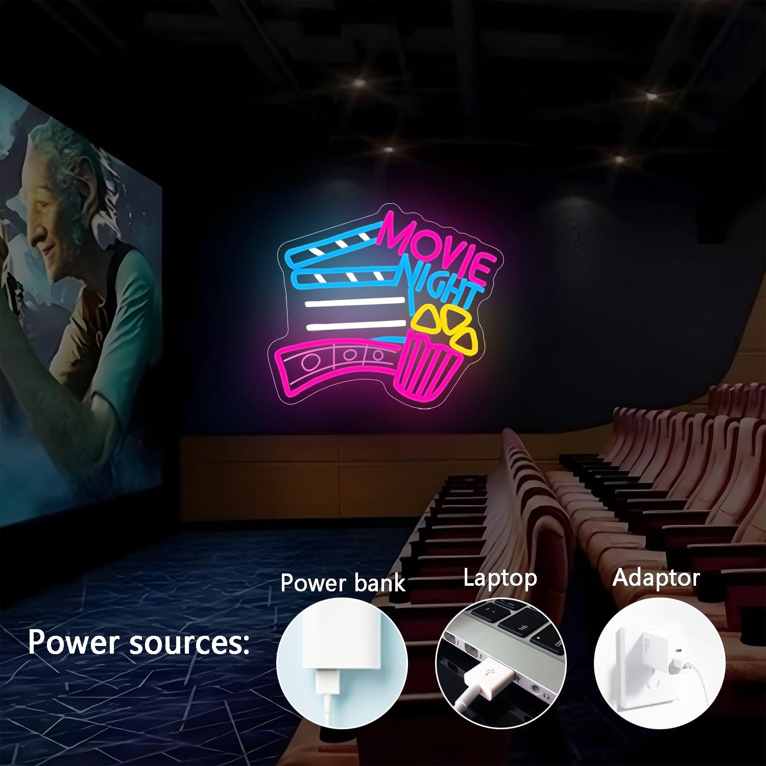 영화의 밤 네온사인 USB 조광 LED 네온 조명, 홈 - Home Cinema Wall 리뷰 및 가격