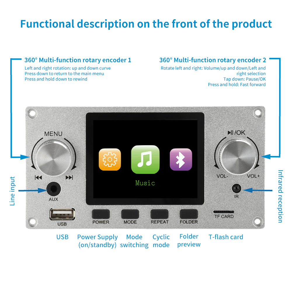 2.8인치 TFT 컬러 스크린 블루투스 무손실 오디오  - Surround Sound Decoder 리뷰 및 가격