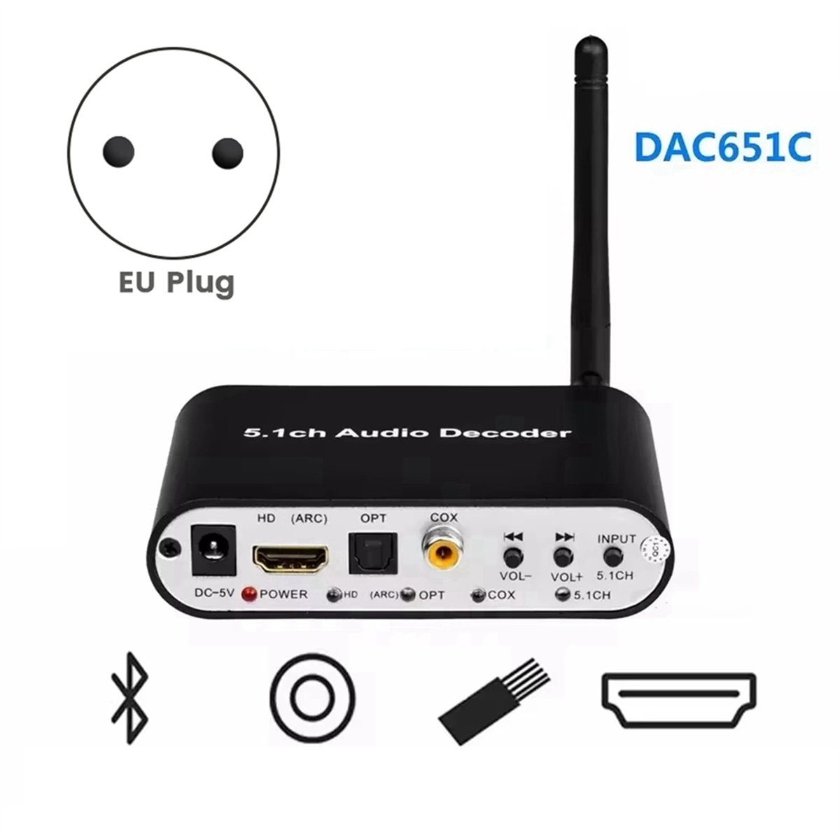 AU47-DAC651C 5.1 오디오 디코더 Bluet - Surround Sound Decoder 리뷰 및 가격