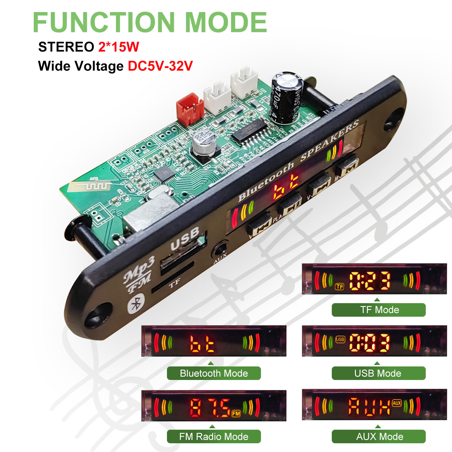 DC 5V-32V 30W Bluetooth5.0 증폭기 - Surround Sound Decoder 리뷰 및 가격