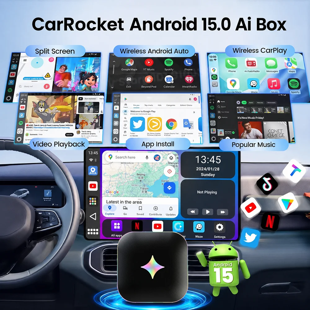 2026 안드로이드15 CarPlay Ai 박스 Car - Home Cinema Youtube 리뷰 및 가격