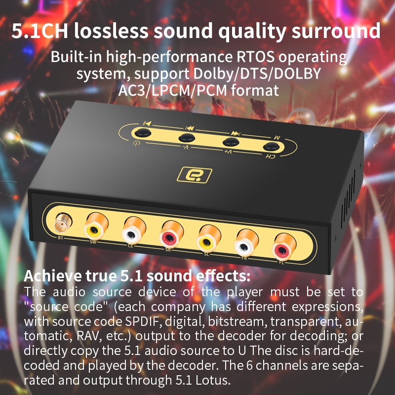 DA720 5.1CH 오디오 디코더 블루투스 5.0 수 - Surround Sound Decoder 리뷰 및 가격